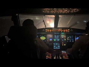 FULL!!! A321 Cockpit approach and landing in SEVERE WEATHER