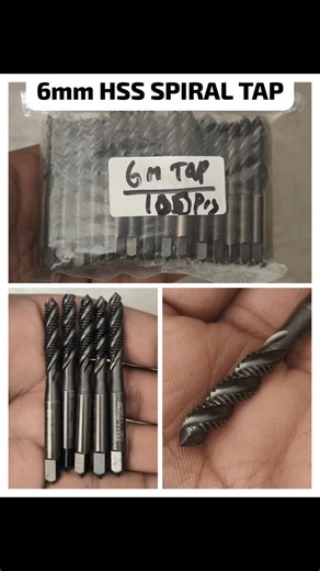 Industrial tools (India) on Instagram: "6mm hss spiral tap Contact no 9625358910"