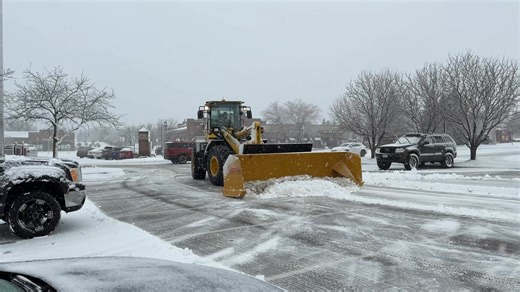 Already bringing out the heavy machinery to remove snow here in Plymouth, Minnesota in the Twin Cities. It’s gonna be a long day! | Tanner Charles Chasing
