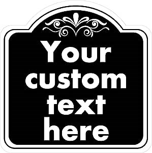 Custom Indoor/Outdoor Aluminum Weatherproof Metal Sign, Modern Minimalist Style, Black, 14*14 Inch, Customize for Office, Business, Workplace, Home, Delivery Signs