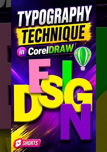 Typography Technique in CorelDraw #youtubeshorts #coreldraw