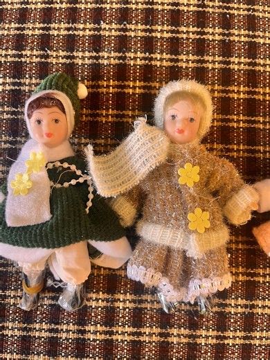 Vintage Porcelain Dolls With Winter Felt Coats, Set of 4 - Etsy