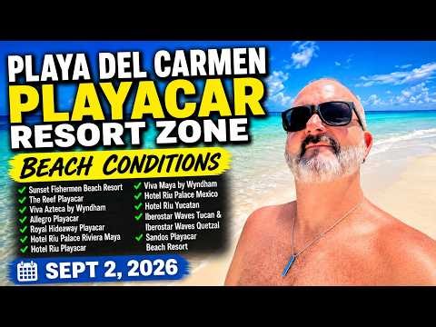 PLAYACAR BEACHES TODAY: Seaweed UPDATE! 🌊 | Playa del Carmen Resort Zone | September 2, 2026