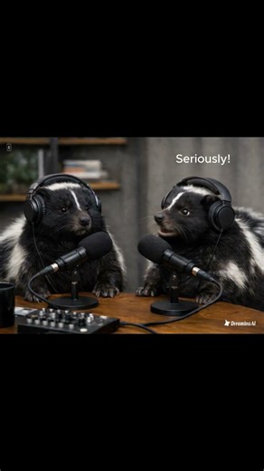 Animal podcast 2 - Skunk has diarrhea? #cute #skunk #animals #jokes #podcast #aihumor #funny #comedy