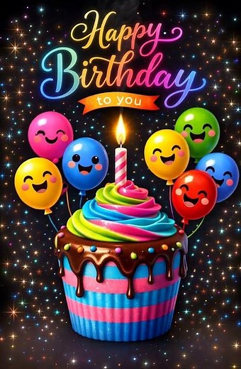 Celebrate a joyful birthday with this beautiful animated Happy Birthday video 🎉✨