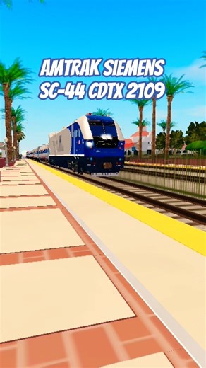 Amtrak Surfliner SC-44 CDTX [2109] Arrives At Fullerton #amtrak #roblox #railfan #shorts