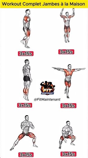 Workout Complet Jambes à la Maison 🦵🔥#tonifierjambes #jambesfortes #workoutjambesmaison