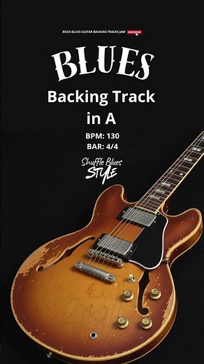Shuffle Blues Backing Track in A 130 BPM