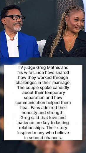 Judge Greg Mathis and Wife Linda Share Their Emotional Reconciliation Journey #auntbecky