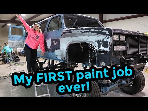 I surprised my boyfriend by painting his wrecked Square Body Suburban!