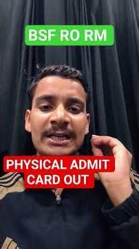 BSF HC RO/RM PHYSICAL ADMIT CARD OUT ✅ BSF HC RO RM ADMIT CARD DOWNLOAD NOW | #bsfro #bsfrm #shorts