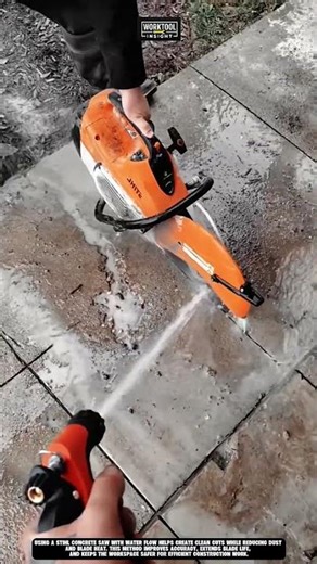Cutting concrete slab on site using Work tool Stihl Concrete Saw #tool #worktool