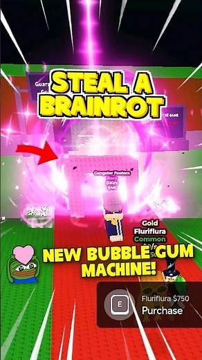 NEW BUBBLE GUM MACHINE 🩷😍 #stealabrainrot #roblox #usa