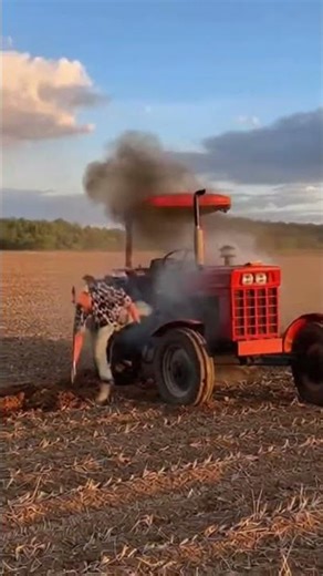 Tractor blows up on Farmer while he's plowing. #crazy