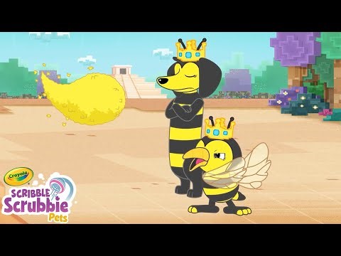 The Queen Bees Are Angry! 👑🐝 Crayola Scribble Scrubbie | Funny Cartoons for Kids