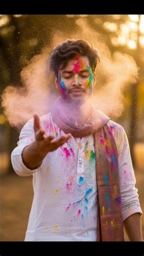Holi AI Edit 🔥 10 Second Me Viral Color Splash Look #shorts