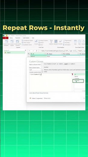 Repeat Excel rows by count automatically #excel #tutorial