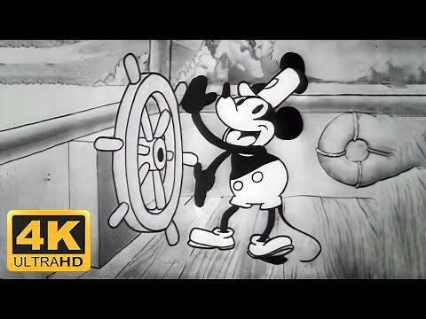 Walt Disney Animated Short - Steamboat Willie (1928) Remastered 4K 60FPS