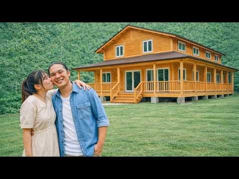 The Couple Completed Their Wooden House in the Deep Forest – A Joyful Life Begins | SURVIVAL ALONE