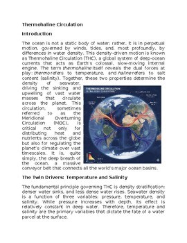 Thermohaline Worksheet Marine Science Sub-Plan Classwork Homework