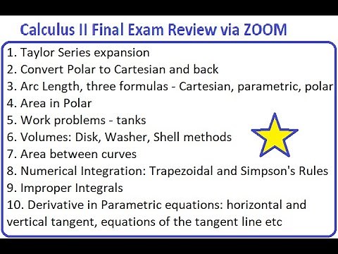 Final Exam review - MAT 266 Calculus II - ZOOM