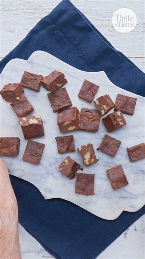 This fudge recipe is rich, creamy and decadent! Find the full recipe here: bit.ly/46bYS4L | Taste of Home