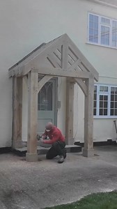Progress report on our current Oak Frame Porch project. It’s pretty much ready for reclaimed pan tiles that are going to be the roof finish, well after some tongue and groove, laths, membrane, fascia’s, barge boards, eave’s support trays………. Actually there’s quite a bit left to do, better crack on! #construction #carpentry #Oak #oakframe #porch #oakporch | Simon Bowler