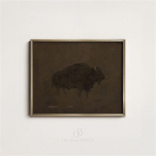 Vintage Bison Painting: Antique Buffalo Animal Print, Rustic Western Decor, Farmhouse Wall Art PRINTABLE (digital Download) - Etsy