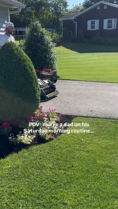 Saturday mows hit differently. #mow #saturday #lawnstripes #grass #dadlife | Rooted Lawn Co