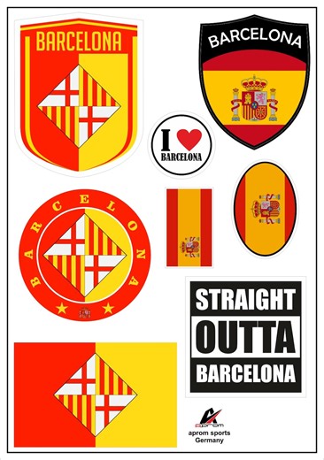 Barcelona Map Stickers (8 Pieces) - Spain Car Motorcycle Biker Flag Stickers Decal Vinyl ST - Etsy
