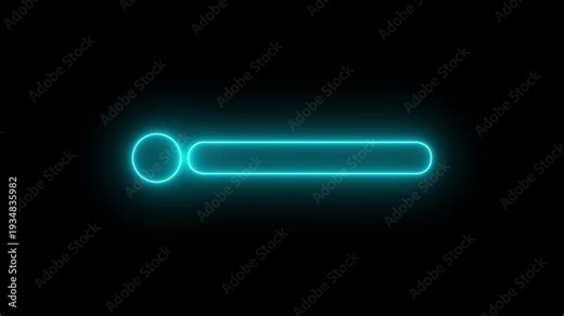 glowing neon Lower third title bar icon, name plate banner icon, text bar reveal, professional broadcast title strip. Suitable for content information and broadcasting.