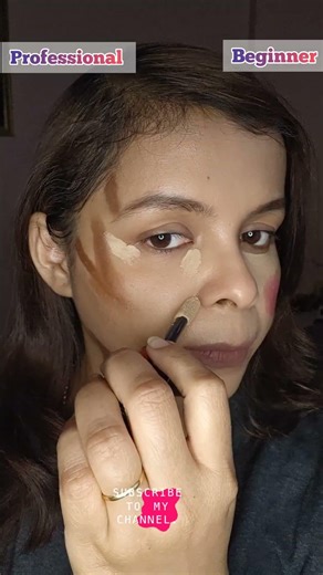 Contour tutorial Pro ✅💯 Vs beginner 🙂 #makeup #contourhack #makeuphacks