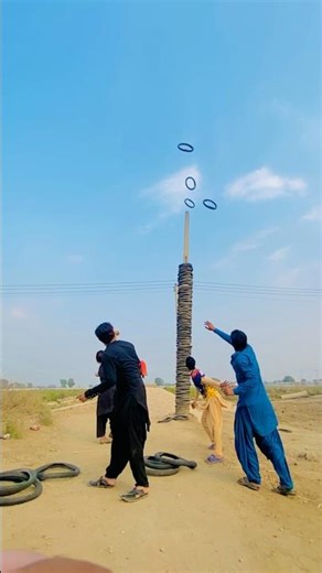 From Ground To Top Ring Throw Challenge Goes Viral 😱🔥#ViralChallenge #RingThrow #PoleGame #Shorts