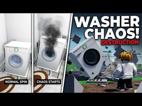 INSANE ROBLOX Washer Destruction: Unbalanced Spin 😱