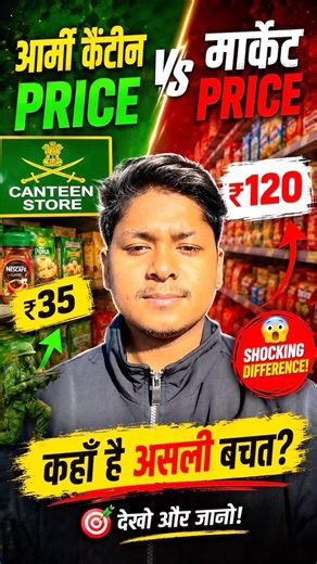 Army Canteen Price Vs Market Price #armycanteen #armycanteenshopping