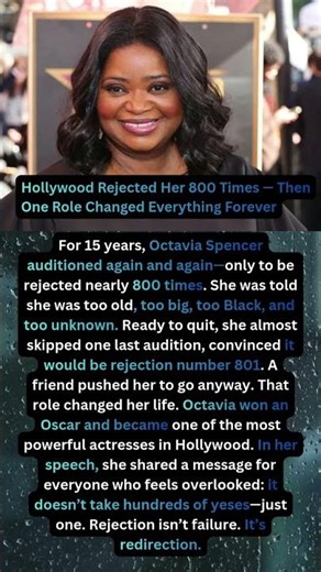 Hollywood Rejected Her 800 Times — Then One Role Changed Everything Forever # octaviaspencer