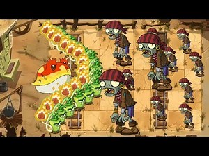 Toadstool and Wasabi Whip vs all Zombies - Plants vs Zombies 2