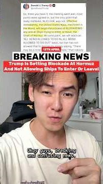 Trump is setting up blockade at Strait of Hormuz to prevent ships from entering and leaving!