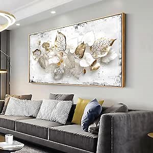 Wall Art Leaf Modern Botanical Artwork Canvas Painting for Living Room Bedroom Dining Room Home Office Decor 30"x60" with Framed