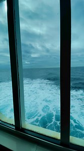 The power of the ocean seen from the library window of Ventura cruise ship #cruise #ocean #cruiseship #travel | Lisa Hargreaves
