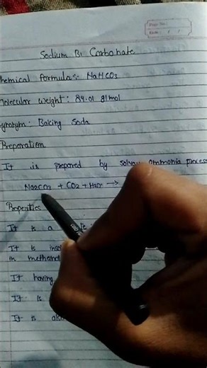 Preparation,chemical formula and molecular weight of sodium bicarbonate‪@official-gurukul‬#shorts