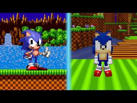 Sonic Classic Zones Recreated in Minecraft
