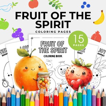 Fruit Of The Spirit Coloring Pages, Kids Bible Study Activity