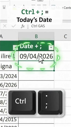Excel Shortcut: Insert Today’s Date Instantly! 📅