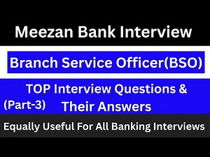 Meezan Bank BSO Interview Questions and Answers | Cashier Interview Preparation| Bank Interview Tips