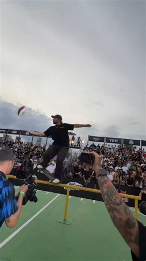 Crazy Football Catch Mid-Grind At Vans Showdown! #skateboarding #extremesports #vansskate