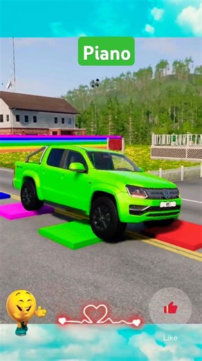 Flatbed Truck Mcqueen | Transportation with Truck - Pothole vs Car #000 - BeamNG.Drive Piano...