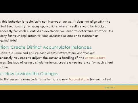 Addressing the Wrong Accumulator Number in Socket-based Client-Server Applications
