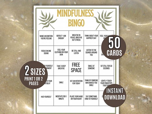 Mindfulness and Wellness Bingo, 50 Counseling Activity, Mindfulness Game, Wellness Game, Gratitude Bingo, Mindfulness Activity, Mindfulness - Etsy