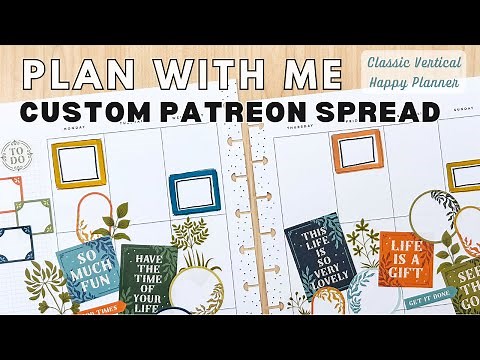 Plan With Me - Classic Vertical Happy Planner - Custom Spread for Kelly - Herbarium Sticker Book